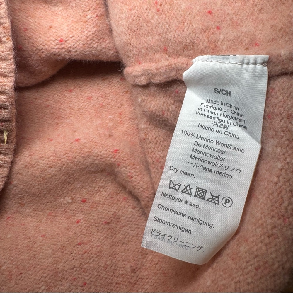 Madewell Donegal Maysfield Cardigan Sweater 100% Wool Pink Size S - Picture 6 of 7
